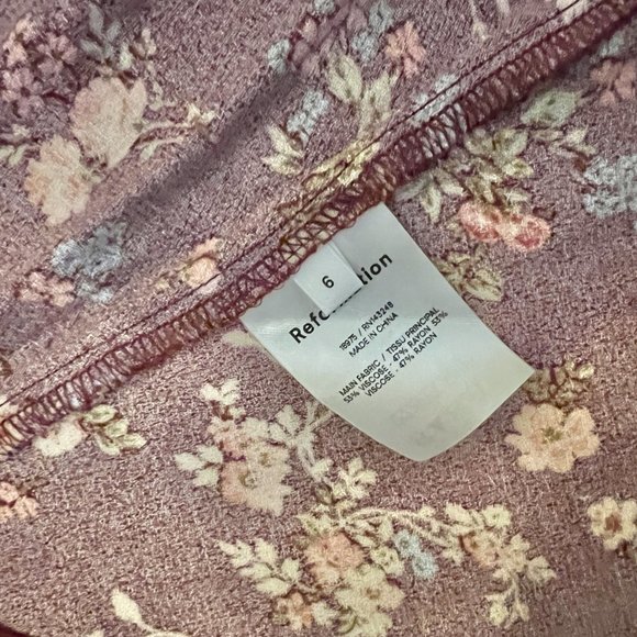 Reformation Mini A-Line Floral Flounce Skirt Size 6 - Picture 7 of 8
